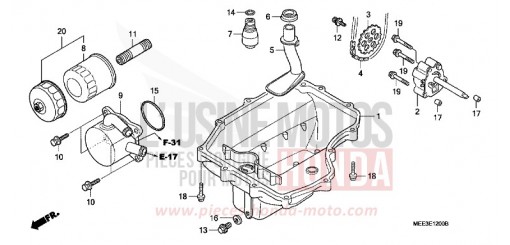 CARTER D'HUILE/POMPE A HUILE CBR600RR3 de 2003